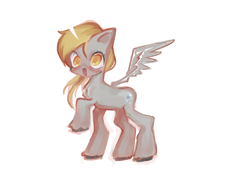 Size: 3900x2900 | Tagged: safe, derpy hooves, pegasus, pony, g4, looking at you, open mouth, raised hoof, simple background, solo, spread wings, white background, wings