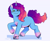 Size: 3556x2919 | Tagged: safe, artist:daisy_marshmallow, derpibooru exclusive, misty brightdawn, pony, unicorn, g5, bracelet, chubby, cute, female, freckles, friendship bracelet, horn, jewelry, looking at you, mare, mistybetes, rebirth misty, running, smiling, smiling at you, solo, unshorn fetlocks