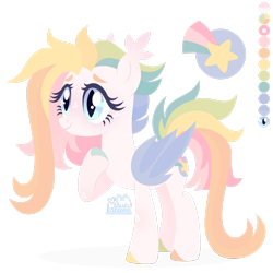 Size: 1920x1920 | Tagged: safe, artist:kabuvee, oc, oc only, unnamed oc, bat pony, pony, blue eyes, color palette, colored eyelashes, colored wings, ear tufts, female, folded wings, freckles, hoof on chest, leg freckles, mare, mismatched hooves, simple background, slit pupils, solo, standing, transparent background, wings