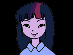 Size: 320x240 | Tagged: safe, anonymous editor, derpibooru exclusive, twilight sparkle, human, equestria girls, g4, black background, simple background, solo, yume nikki