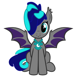 Size: 5000x5000 | Tagged: safe, edit, editor:awesomegamergame, oc, oc only, oc:midnight storm, bat pony, pony, g4, absurd resolution, base used, bat ears, bat pony oc, bat wings, cute, eyelashes, fangs, jewelry, looking at you, male, male oc, necklace, simple background, sitting, spread wings, tail, transparent background, vector, vector trace, wings