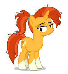 Size: 4600x5000 | Tagged: safe, alternate version, artist:gypsykumquat, sunburst, pony, unicorn, g4, .svg available, coat markings, female, horn, inkscape, markings, messy mane, rule 63, show accurate, simple background, socks (coat markings), solo, sunstone, transparent background, vector, waifu material