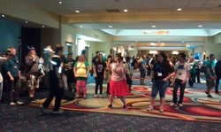 Size: 960x574 | Tagged: safe, human, crowd, eqla, irl, irl human, photo