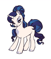 Size: 909x1061 | Tagged: safe, artist:ohmeiios, rarity, pony, unicorn, g4, horn, simple background, smiling, solo, white background