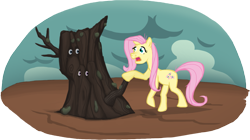 Size: 1693x950 | Tagged: safe, artist:mafon, fluttershy, rarity, twilight sparkle, alicorn, pegasus, pony, unicorn, g4, gauntlet of fire, costume, disguise, female, fluttershy wants to be a tree, fluttertree, horn, mare, simple background, transparent background, tree costume, trio, twilight sparkle (alicorn), wingless