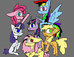 Size: 515x397 | Tagged: safe, artist:robotcat2000, applejack, fluttershy, pinkie pie, rainbow dash, rarity, twilight sparkle, g4, mane six