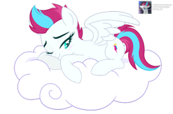 Size: 3600x2369 | Tagged: safe, artist:ramixe dash, derpibooru exclusive, zipp storm, pegasus, pony, g4, g5, base used, cloud, female, g5 to g4, generation leap, high res, on a cloud, simple background, solo, transparent background, watermark