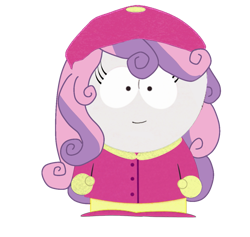Size: 1199x1135 | Tagged: safe, sweetie belle, g4, recolor, simple background, solo, south park, transparent background, wendy testaburger