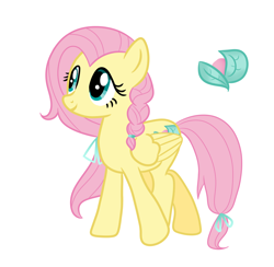 Size: 1560x1524 | Tagged: safe, artist:xinjinjumin293104353261, fluttershy, pony, g4, fiction:empire of friendship, redesign, simple background, solo, white background