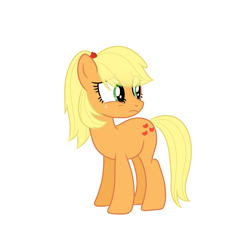 Size: 1627x1620 | Tagged: safe, artist:xinjinjumin293104353261, applejack, earth pony, pony, g4, fiction:empire of friendship, redesign, simple background, solo, white background