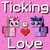 Size: 1088x1088 | Tagged: safe, artist:silk-rose, pinkie pie, twilight sparkle, alicorn, g4, clock, cover, cover art, drop shadow, fanfic, fanfic art, fanfic cover, heart, love and tolerance resource pack, minecraft, pixel art, text, tiled background, twilight sparkle (alicorn)