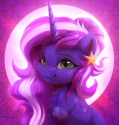 Size: 1847x1941 | Tagged: safe, artist:itssim, oc, oc only, oc:mercurial, pony, unicorn, bust, cute, female, horn, looking at you, mare, portrait, scrunchy face, solo