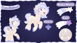 Size: 1760x990 | Tagged: safe, oc, oc only, oc:candleleaf, pony, unicorn, horn, reference sheet, solo