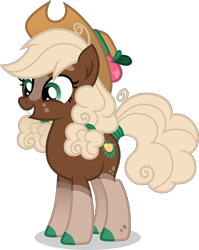 Size: 2000x2511 | Tagged: safe, artist:cirillaq, oc, oc:golden delicious, earth pony, pony, female, hat, mare, simple background, solo, transparent background