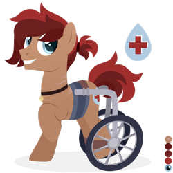 Size: 1920x1920 | Tagged: safe, artist:kabuvee, oc, oc only, earth pony, pony, male, simple background, solo, stallion, transparent background, wheelchair