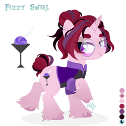 Size: 1920x1920 | Tagged: safe, artist:kabuvee, oc, oc only, oc:fizzy swirl, pony, unicorn, clothes, female, glasses, horn, mare, simple background, solo, transparent background