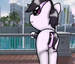 Size: 1272x1080 | Tagged: safe, artist:foxfer64_yt, oc, oc only, earth pony, pony, butt, fountain, looking at something, looking up, smiling, stars