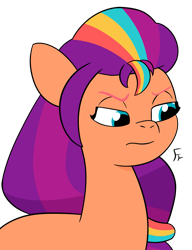 Size: 2153x2804 | Tagged: safe, artist:frownfactory, sunny starscout, earth pony, pony, g5, female, mare, simple background, solo, sunny starscout is not amused, transparent background, unamused