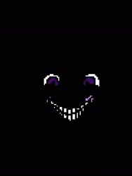 Size: 1536x2048 | Tagged: safe, alternate version, artist:anythingpony, twilight sparkle, alicorn, pony, g4, black background, creepy, creepy smile, dark, edgy, evil, evil smile, grin, insanity, now you fucked up, pitch black, pixel art, simple background, smiling, solo, twilight snapple, twilight sparkle (alicorn), xk-class end-of-the-world scenario