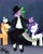 Size: 2160x2700 | Tagged: safe, artist:hollaholla69, applejack, rarity, spike, earth pony, anthro, g4, adult, adult spike, clothes, female, heart, male, michael jackson, older, older spike, spikeal jackson
