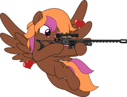 Size: 6515x5000 | Tagged: safe, artist:jhayarr23, oc, oc only, oc:lovesong, pegasus, pony, fallout equestria, commission, commissioner:solar aura, gun, pegasus oc, rifle, simple background, sniper, sniper rifle, solo, transparent background, weapon, ych result