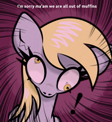 Size: 2300x2500 | Tagged: safe, artist:scandianon, derpy hooves, pegasus, pony, epic rage time, g4, female, high res, kubrick stare, mare, shocked, solo, xk-class end-of-the-world scenario