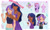 Size: 2300x1400 | Tagged: safe, artist:furaneesu, spike, starlight glimmer, twilight sparkle, alicorn, dragon, human, pony, unicorn, g4, abstract background, beanie, clothes, cooking, cute, dark skin, dress, drink, ear piercing, earring, female, fingerless gloves, glasses, gloves, hair curlers, hat, headband, horn, hug, hug from behind, humanized, jewelry, lesbian, male, mare, morning, piercing, ring, ship:twistarlight, shipping, short shirt, spatula, spikabetes, towel, towel on head, twilight sparkle (alicorn), winged spike, wings