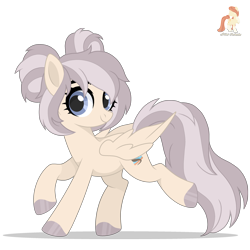 Size: 2760x2760 | Tagged: safe, artist:r4hucksake, oc, oc only, oc:sandy trails, pegasus, pony, base used, blue eyes, cute, ocbetes, simple background, solo, standing on two hooves, transparent background, twin buns, wings