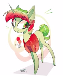 Size: 1777x2160 | Tagged: safe, artist:singingsun, oc, oc only, pony, unicorn, abstract background, female, full body, horn, solo