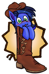 Size: 800x1200 | Tagged: safe, artist:sugardotxtra, oc, oc only, oc:guard cobalt flash, bat pony, pony, bat pony oc, boots, commission, cowboy boots, cowboy hat, cute, hat, shoes, simple background, solo, transparent background, ych result