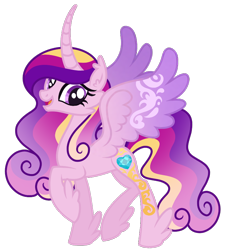 Size: 718x790 | Tagged: safe, artist:monochrome-sunsets, princess cadance, pony, g4, alternate design, concave belly, curved horn, horn, long horn, simple background, slender, solo, spread wings, thin, transparent background, wings