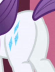 Size: 772x1012 | Tagged: safe, screencap, rarity, pony, unicorn, g4, butt, butt focus, cropped, horn, pictures of butts, plot, rearity, solo