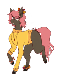 Size: 1024x1366 | Tagged: safe, artist:pixelberrry, earth pony, pony, clothes, female, mare, simple background, solo, sweater, transparent background