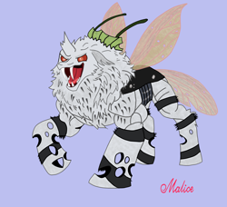 Size: 3400x3100 | Tagged: safe, artist:malice-may, oc, oc only, oc:tarsus, butterfly, changeling, insect, moth, g4, alchemist, alchemy, blue background, buff, changeling oc, concave belly, hulk out, insect wings, monster, muscles, mutant, pathfinder, simple background, skinny, solo, strong, thin, wings