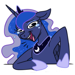 Size: 512x512 | Tagged: safe, artist:sparkling_light, princess luna, alicorn, pony, g4, crown, crying, emoji, emote, female, jewelry, laughing, mare, meme, ponified, reaction image, regalia, simple background, solo, tears of laughter, transparent background, wheeze, 😂