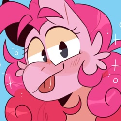 Size: 498x498 | Tagged: safe, artist:skythefang, pinkie pie, earth pony, g4, :p, ?pink pony¿, bust, female, mare, portrait, solo, tongue out