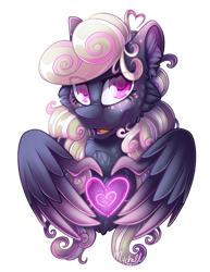 Size: 1024x1326 | Tagged: safe, artist:mychelle, oc, oc only, oc:love dove, pegasus, pony, female, heart wings, mare, simple background, solo, transparent background