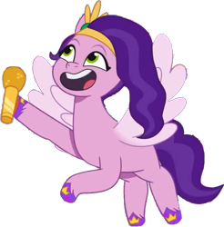 Size: 710x721 | Tagged: safe, edit, edited screencap, editor:pascalmulokozi2, screencap, pipp petals, pegasus, g5, my little pony: tell your tale, background removed, episode needed, female, microphone, not a vector, simple background, solo, transparent background