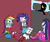 Size: 1083x907 | Tagged: safe, artist:bugssonicx, rainbow dash, rarity, twilight sparkle, human, equestria girls, g4, arm behind back, bondage, bound and gagged, car, damsel in distress, fall formal outfits, gag, kidnapped, rope, rope bondage, silhouette, tape, tape gag, van