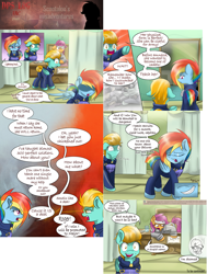 Size: 2567x3387 | Tagged: safe, artist:redheadfly, lightning dust, rainbow dash, scootaloo, pony, comic:dps, g4, comic, older