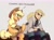 Size: 2560x1896 | Tagged: artist needed, source needed, safe, applejack, earth pony, human, pony, g4, 2d, choker, clothes, cyrillic, dee, ear piercing, guitar, hat, looking at someone, metal family, musical instrument, piercing, ponytail, russian, simple background, sitting, text, white background