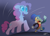 Size: 2500x1800 | Tagged: safe, artist:yodajax10, pinkie pie, cricket (insect), earth pony, insect, pony, anthro, g4, crossover, disney, female, jiminy cricket, male, nightmare, pinocchio, running, this will end in death