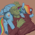 Size: 2000x2000 | Tagged: safe, artist:redruin01, rainbow dash, oc, oc:anon, human, pegasus, pony, g4, clothes, duo, duo male and female, female, lying down, male, mare, pony pillow, sleeping