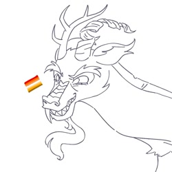 Size: 1063x1063 | Tagged: safe, artist:pasteljesterz, discord, draconequus, g4, butch lesbian pride flag, male, pride, pride flag, simple background, sketch, solo, white background