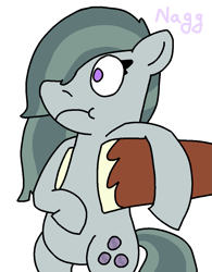 Size: 799x1024 | Tagged: safe, artist:naggfruit, marble pie, trouble shoes, pony, behold, crack shipping, female, holding a pony, male, marbleshoes, shipping, simple background, straight