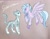 Size: 1530x1200 | Tagged: safe, artist:wimple, silverstream, cat, hippogriff, g4, crossover, duo, facing each other, female, flying, namesake, pun, silverstream (warriors), visual pun, warrior cats