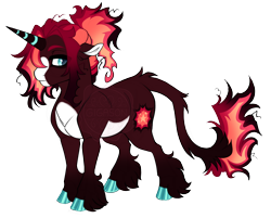 Size: 3600x2900 | Tagged: safe, artist:gigason, oc, oc only, oc:booster, pony, unicorn, blaze (coat marking), cloven hooves, coat markings, colored hooves, colored horn, colored pinnae, cyan eyes, ears back, facial markings, gradient legs, gradient mane, gradient tail, hoof polish, horn, leg fluff, leonine tail, lidded eyes, male, obtrusive watermark, offspring, pale belly, parent:oc:carmine, parent:sunburst, parents:canon x oc, ponytail, shiny hooves, simple background, solo, standing, striped horn, tail, tail fluff, transparent background, unicorn oc, watermark