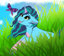 Size: 4000x3500 | Tagged: safe, artist:monsoonvisionz, misty brightdawn, butterfly, pony, unicorn, g5, horn, solo