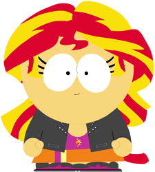 Size: 987x1095 | Tagged: safe, artist:anyahmed, sunset shimmer, equestria girls, g4, south park