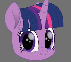 Size: 1600x1400 | Tagged: safe, artist:k. dale, twilight sparkle, pony, unicorn, g4, bust, female, gray background, head only, horn, movie accurate, simple background, solo